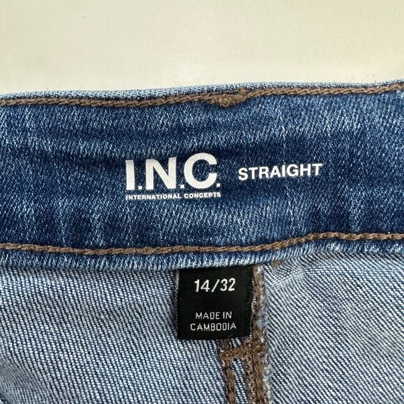 INC Straight Leg Women's size 14 Medium Wash Blue Denim Jeans - Picture 3 of 5